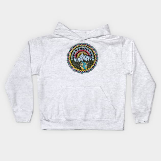 Rising Sun Mandala Kids Hoodie by Art by Rory 